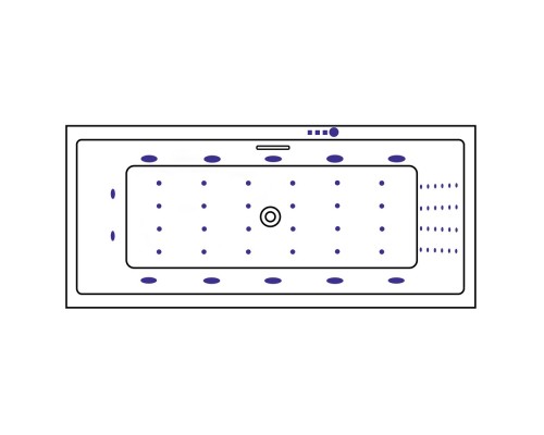 Ванна гидромассажная EXCELLENT Heaven Slim 180x80 NANO хром