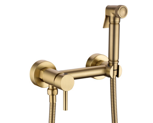 Смеситель с гигиеническим душем Rimero RM800MG Матовое золото