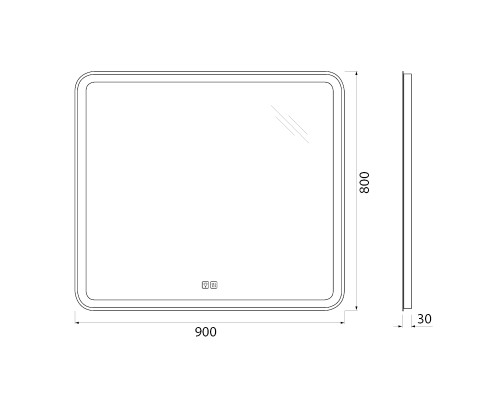 Зеркало BelBagno SPC-MAR-900-800-LED-TCH-WARM с подсветкой с подогревом с сенсорным выключателем
