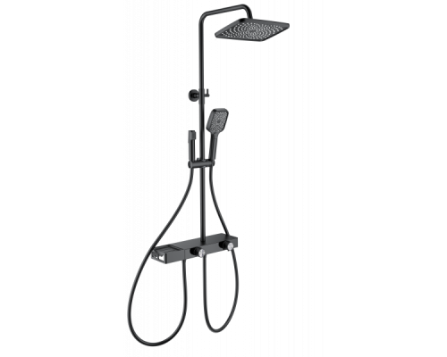Душевая система с термостатом Wonzon&Woghand, Черный матовый