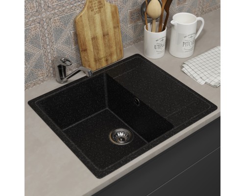 Кухонная мойка из искусственного камня Uperwood ECON UPD-201-004, черная матовая