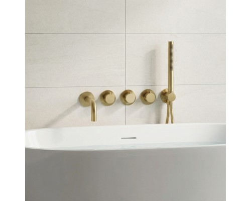 Смеситель термостатический для ванны встраиваемый Benesque Lumiere 11011704 латунь брашированная