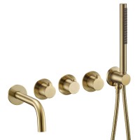 Смеситель термостатический для ванны встраиваемый Benesque Lumiere 11011704 латунь брашированная