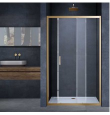 Душевая дверь Vincea Alpha VDS-3AL110CLG, 1100, брашированное золото, стекло прозрачное