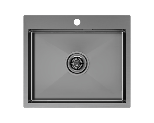 Кухонная мойка Paulmark Brim 59 PM215951-GM Вороненая сталь
