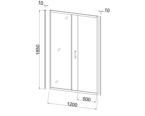 Душевая дверь напольная Taliente 120x185см, прозр.стекло 6мм, хром