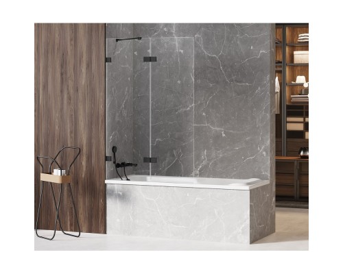 Шторка для ванны NEW TRENDY AVEXA BLACK 140x150 L черный