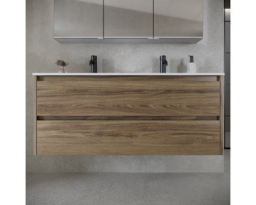 Тумба под раковину SANCOS Libra 1190х450х500 2CH, c двумя ящиками, дуб чарльстон