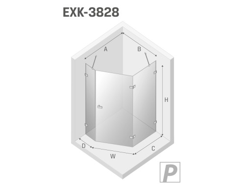 Душевое ограждение NEW TRENDY AVEXA COPPER BRUSHED R 100x80x200 EXK-3828 медь