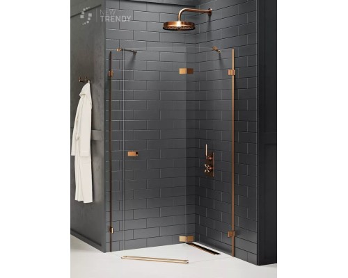 Душевое ограждение NEW TRENDY AVEXA COPPER BRUSHED R 100x80x200 EXK-3828 медь