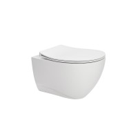 Безободковый подвесной  унитаз Кинг Лайн (King Line) 52 cm с крышкой Ринг Слим (Ring Slim)