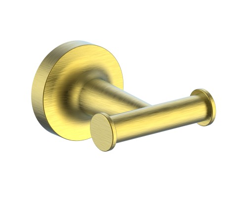 Двойной крючок для ванной Wonzon&Woghand SIMPLE, Брашированное золото WW-6525-BG