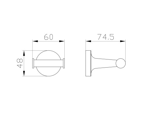 Двойной крючок для ванной Wonzon&Woghand SIMPLE, Темный графит WW-6525-BGM