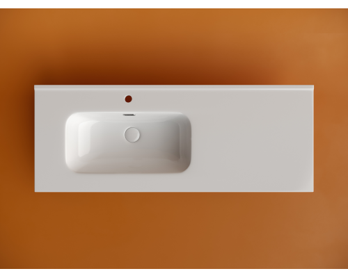 Раковина накладная мебельная Ceramicanova Элемент (Element) с отверстием под смеситель чаша слева 1210x465x180 мм цвет белый