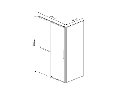 Душевой уголок Vincea Slim Soft VSR-1SS9012CLB 1200x900 черный стекло прозрачное