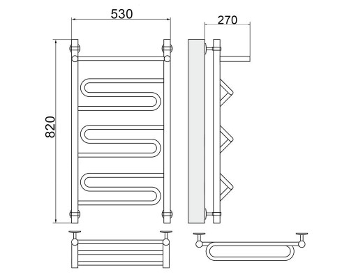 Полотенцесушитель Водяной Nika 80х50 см 1342-1758