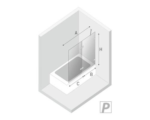 Шторка для ванны NEW TRENDY AVEXA GOLD SHINE 140x150 R золото