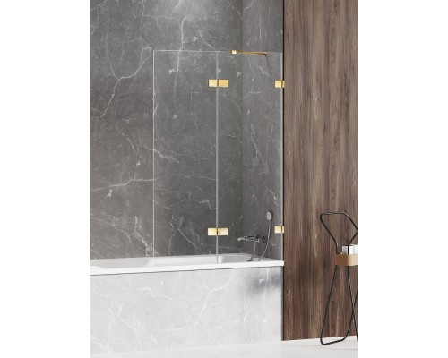 Шторка для ванны NEW TRENDY AVEXA GOLD SHINE 140x150 R золото
