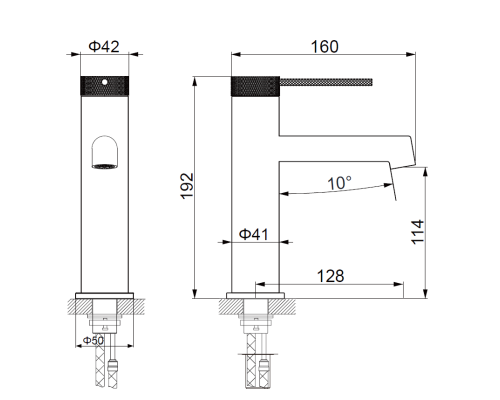 Смеситель для раковины Vincea Rim VBF-2RM1CH однорычажный, хром