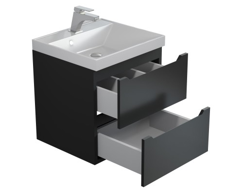 Тумба с раковиной Uperwood Tanos 50 см, черная