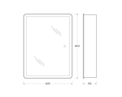 Зеркальный шкаф BelBagno Marino 60 SPC-MAR-600/800-1A-LED-TCH с подсветкой Белый