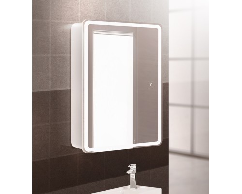 Зеркальный шкаф BelBagno Marino 60 SPC-MAR-600/800-1A-LED-TCH с подсветкой Белый