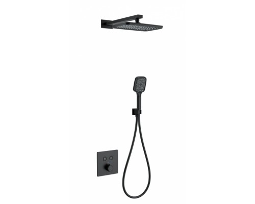 Душевая система с термостатом встраиваемая Wonzon&Woghand, Черный матовый