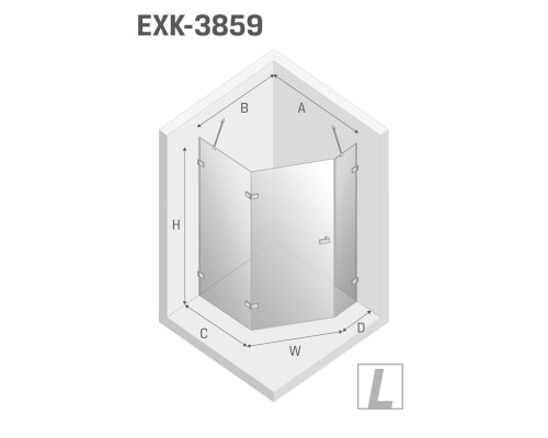 Душевое ограждение NEW TRENDY AVEXA GOLD BRUSHED L 100x80x200 золото