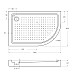 Поддон акриловый Cezares TRAY-A-RH-120/80-550-15-W-L