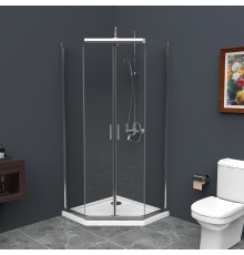 Душевой уголок BelBagno Uno 100х100 профиль Хром стекло прозрачное