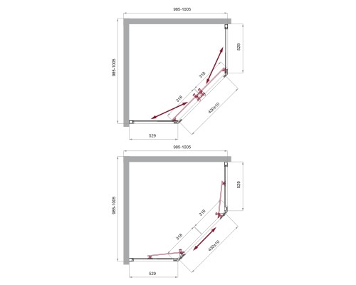 Душевой уголок BelBagno Uno 100х100 UNO-195-P-2-100-C-Cr профиль Хром стекло прозрачное