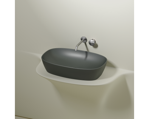 Чаша накладная овальная Ceramica Nova Element 60x38 Антрацит Матовый