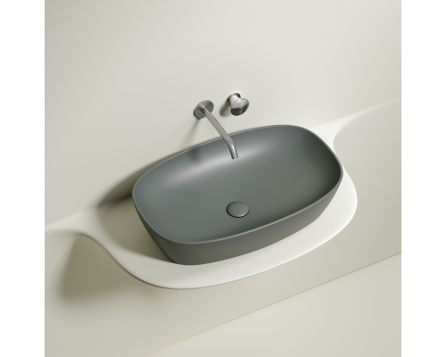 Чаша накладная овальная Ceramica Nova Element 60x38 Антрацит Матовый