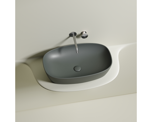 Чаша накладная овальная Ceramica Nova Element 60x38 Антрацит Матовый