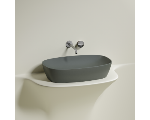 Чаша накладная овальная Ceramica Nova Element 60x38 Антрацит Матовый