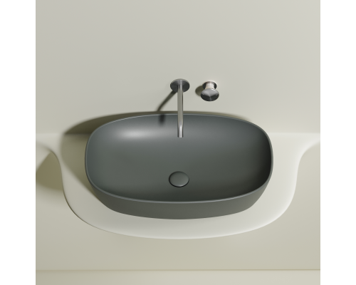 Чаша накладная овальная Ceramica Nova Element 60x38 Антрацит Матовый