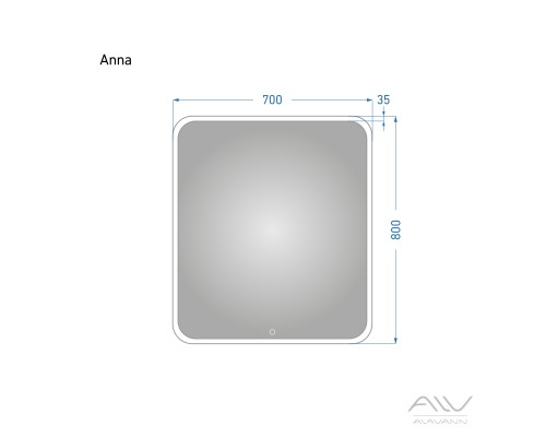 Зеркало Alavann Anna 70 с подсветкой