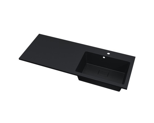 Раковина над стиральной машиной Uperwood Cosmos Quartz 120 см, правая, крыло слева, уголь