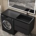 Раковина над стиральной машиной Uperwood Cosmos Quartz 120 см, правая, крыло слева, уголь