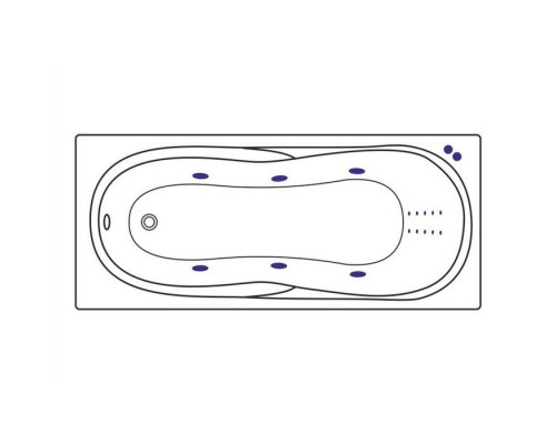 Ванна гидромассажная Excellent Sekwana 170x75 Line Nano Золото