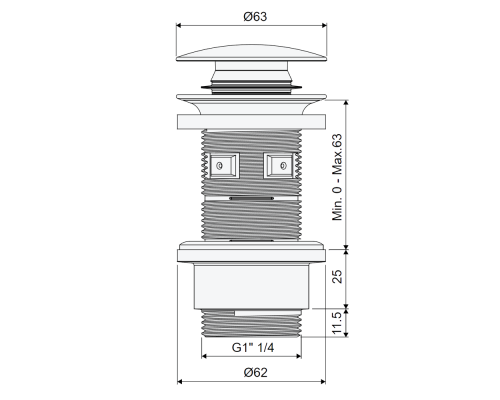 Донный клапан EXCELLENT для умывальника, клик-клак матовое золото