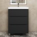 Тумба под раковину 60 см, Uperwood Tanos, напольная, черная, 3 ящика