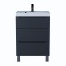 Тумба под раковину 60 см, Uperwood Tanos, напольная, черная, 3 ящика