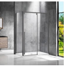 Душевой уголок Vincea Lugano VSR-1L9012CLGM-1, 120x90, вороненая сталь, стекло прозрачное