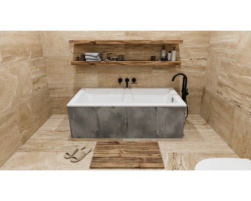 Ванна из литьевого мрамора Flere Serena Slim 180x70x60 (белый матовый)