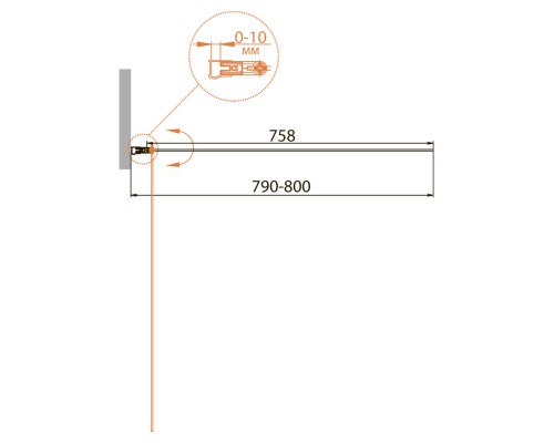 Шторка на ванну Cezares Relax 80 RELAX-V-1-80/140-C-Bi профиль Серый стекло прозрачное