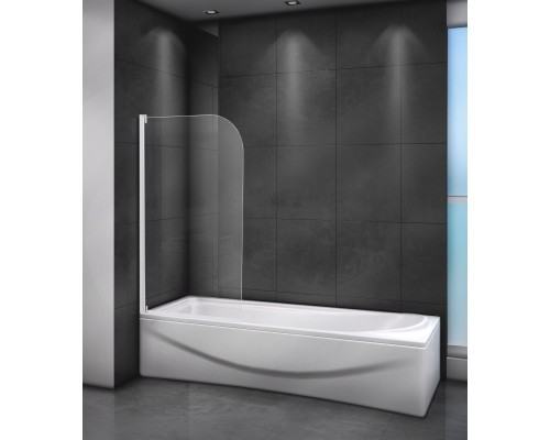 Шторка на ванну Cezares Relax 80 RELAX-V-1-80/140-C-Bi профиль Серый стекло прозрачное