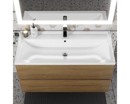 Раковина для ванной Uperwood Family 100х45х17,9 см, белая глянцевая