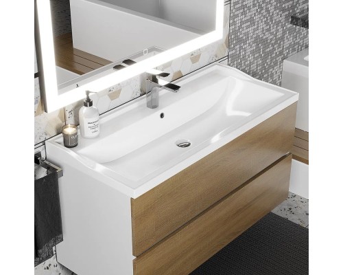 Раковина для ванной Uperwood Family 100х45х17,9 см, белая глянцевая