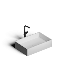 Накладная раковина-чаша из искусственного камня Monblan Qubic 600х400х115 цвет белый матовый